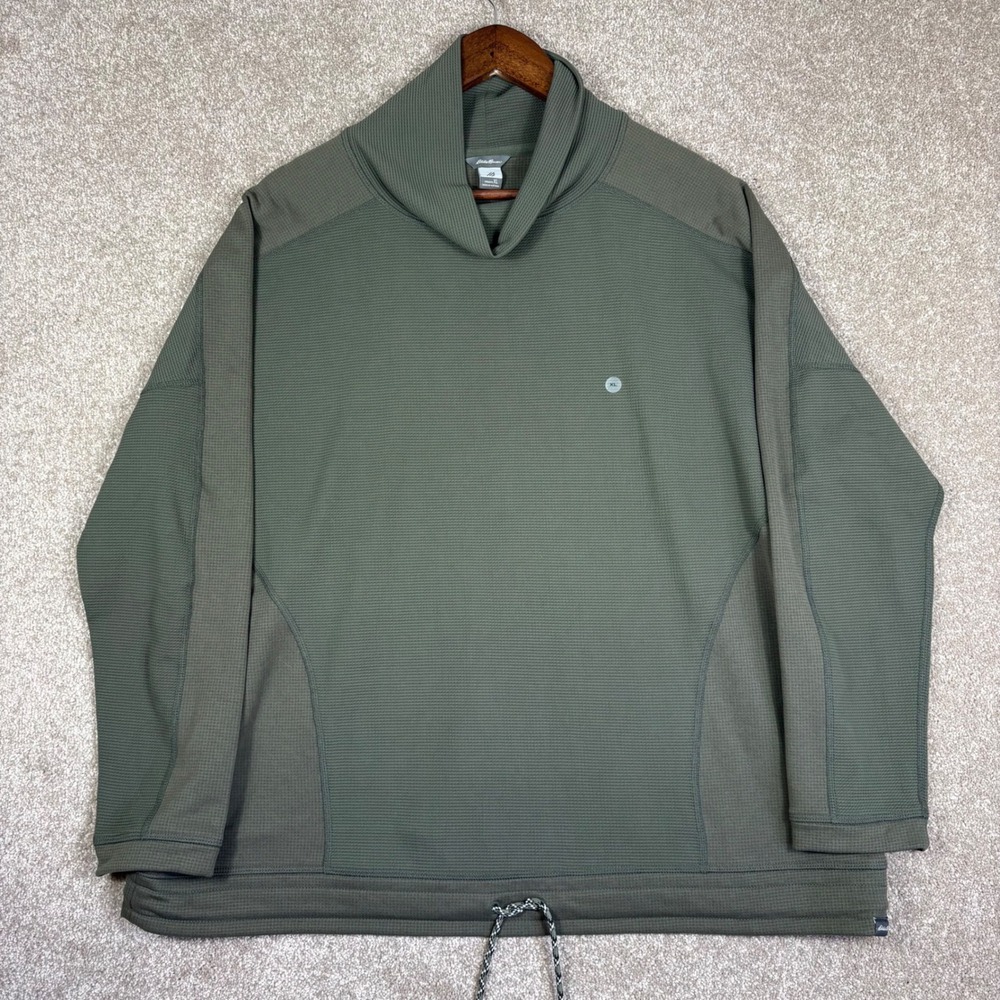 Eddie Bauer Womens XL Thermal Tech Cowl Neck Pullover Loden Green 2734 NWT